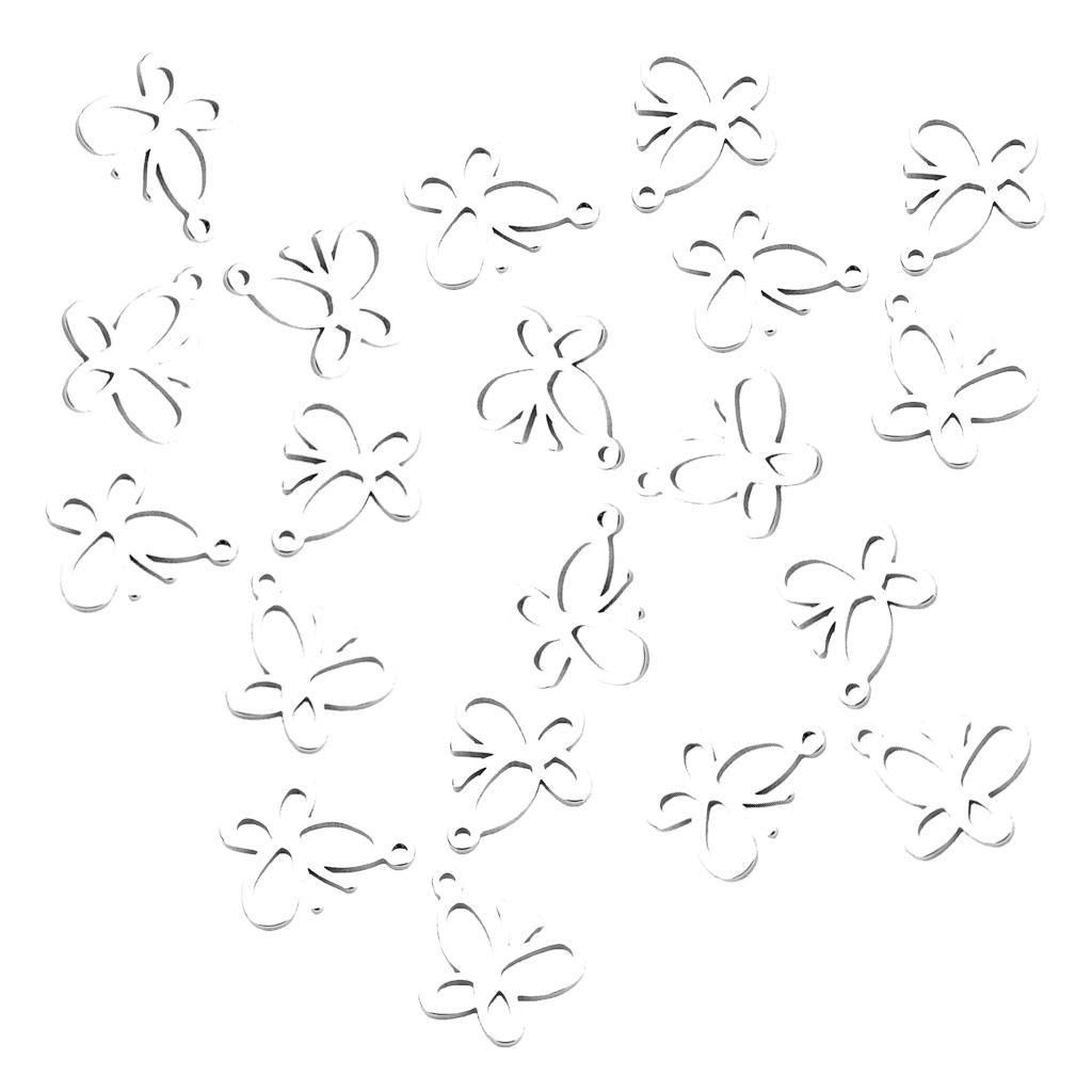 20Pcs Stainless Steel Butterfly Charms Pendants for Bracelets Earring DIY