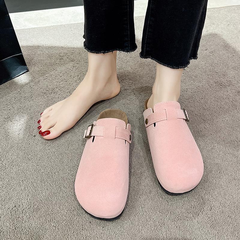 Women's Cork Baotou Slippers - Trendy Roman-Style Casual Slip-Ons In Large Sizes
