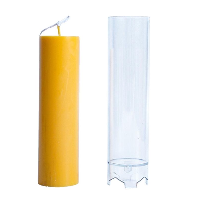 Clear Candlestick Molds Cylindrical Candle Mould for Church Christmas Wedding Dinner Valentine Day Home Decoration