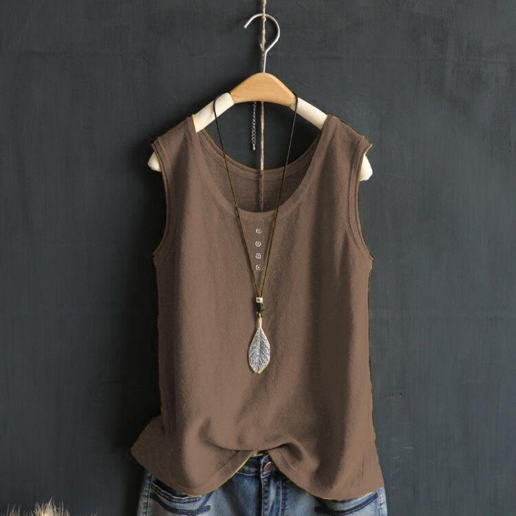 

2024 Летний Сексуальный Безрукавный Бодикон Майка-Топ для Женщин 4XL кофейный