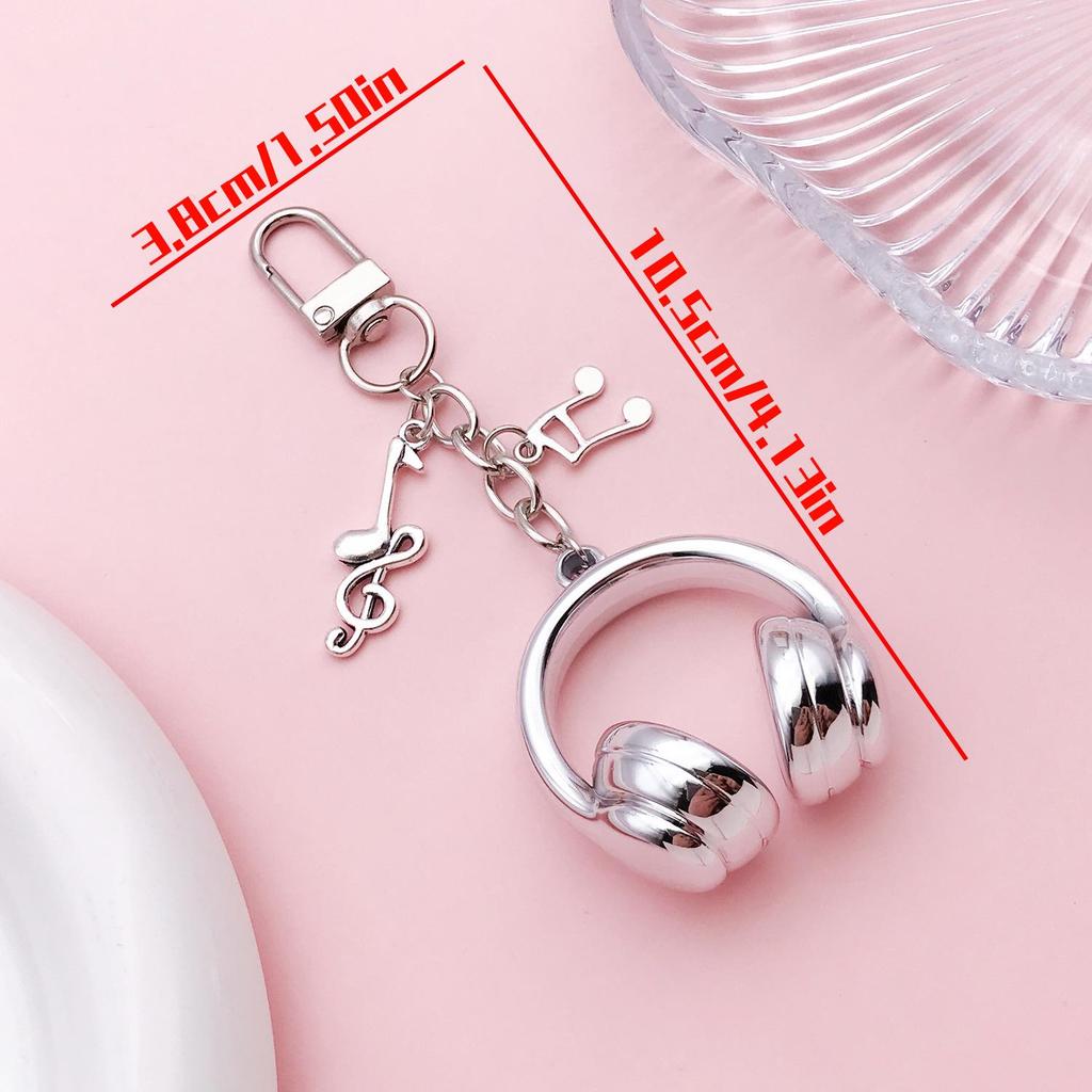 3D Acrylic Headphone Keychain - Cute & Stylish Backpack Charm, Perfect Gift for Friends