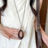 Vintage Long Irregular Round Pendant Necklace Adjustable Ethnic Sweater Chain Jewelry For Women