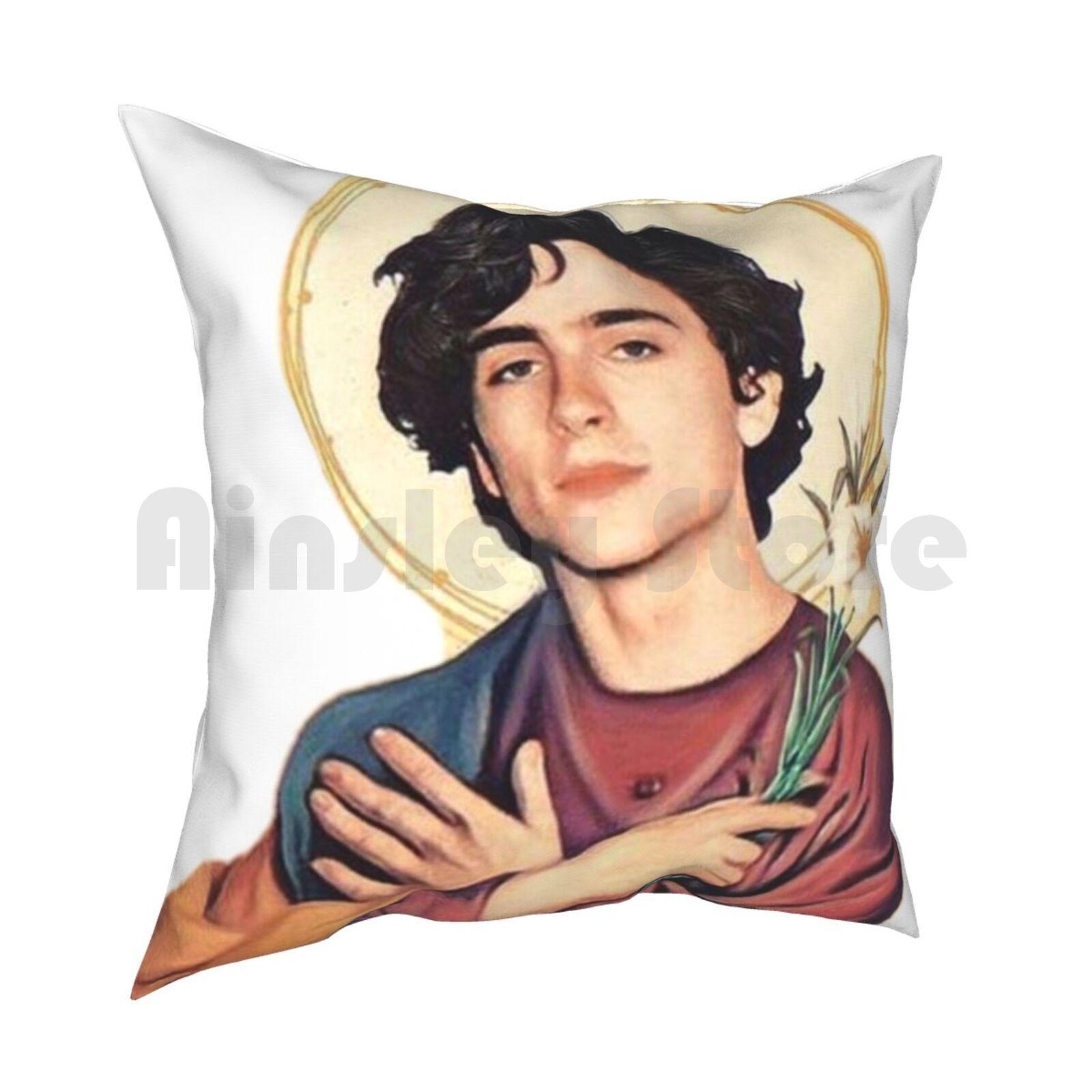 Timothee Chalamet Saint  God Sticker Pillow Case Printed Home Soft Throw Pillow Timothee Chalamet Lil Timmy Tim Timmy T 30cmx30cm
