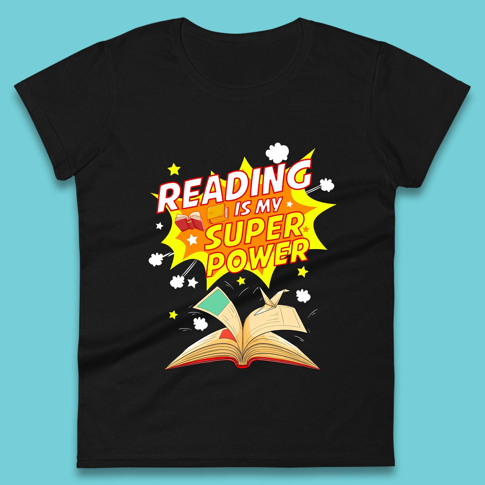 Reading Is My Super Power Womens T-Shirt Mens Tops Tees Unisex 4XL