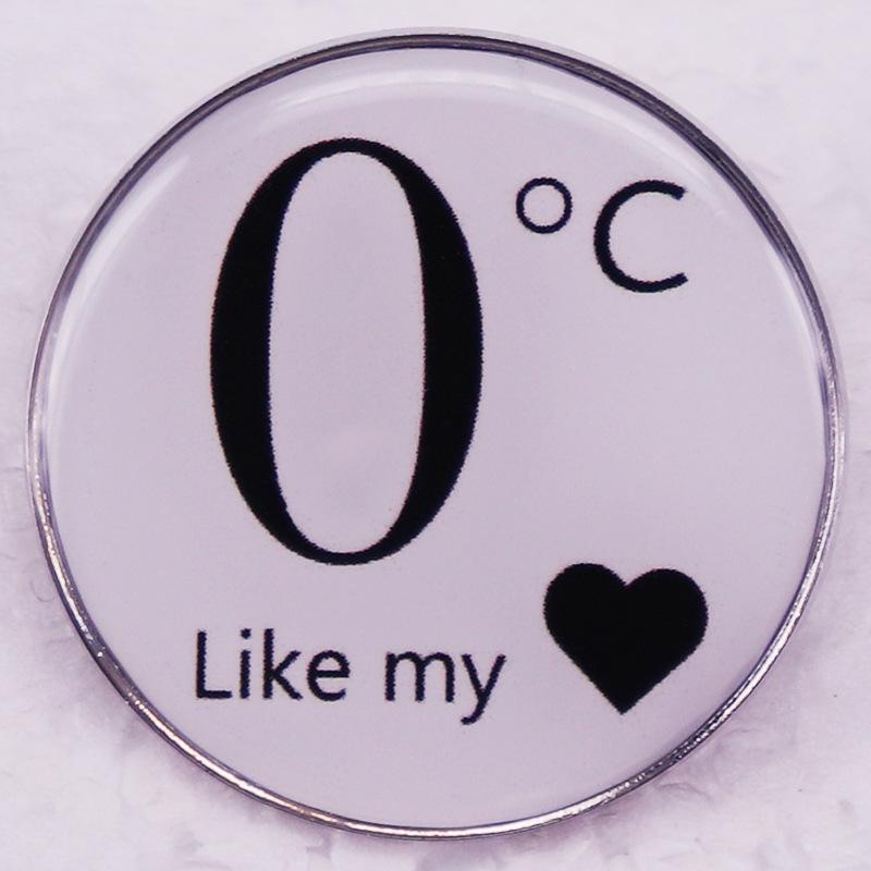 0°C Heart Brooch Music Badge