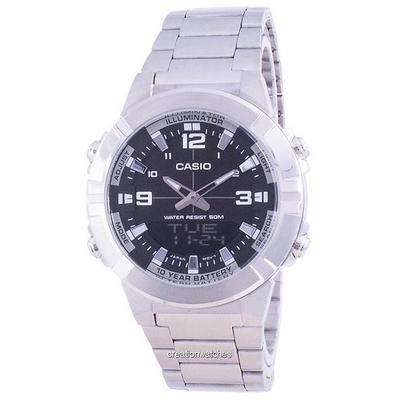 Analog Digital World Time Stainless Steel AMW-870D-1A AMW870D-1 Reloj Hombre