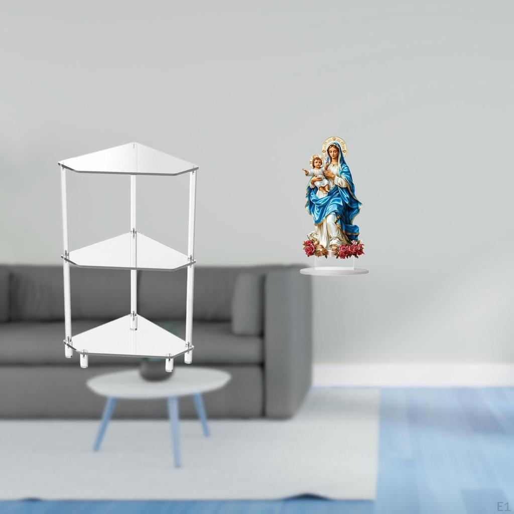 Modern Acrylic Corner Tabletop Shelf Stand for Home Room Holiday Decor And Unique Gift Ornament