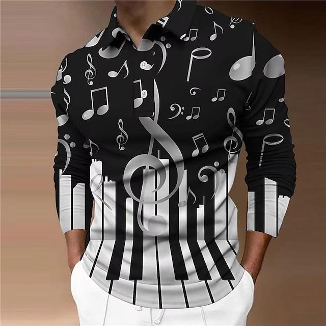 Festive snowflake print long sleeve polo, stylish casual top for holiday vibes