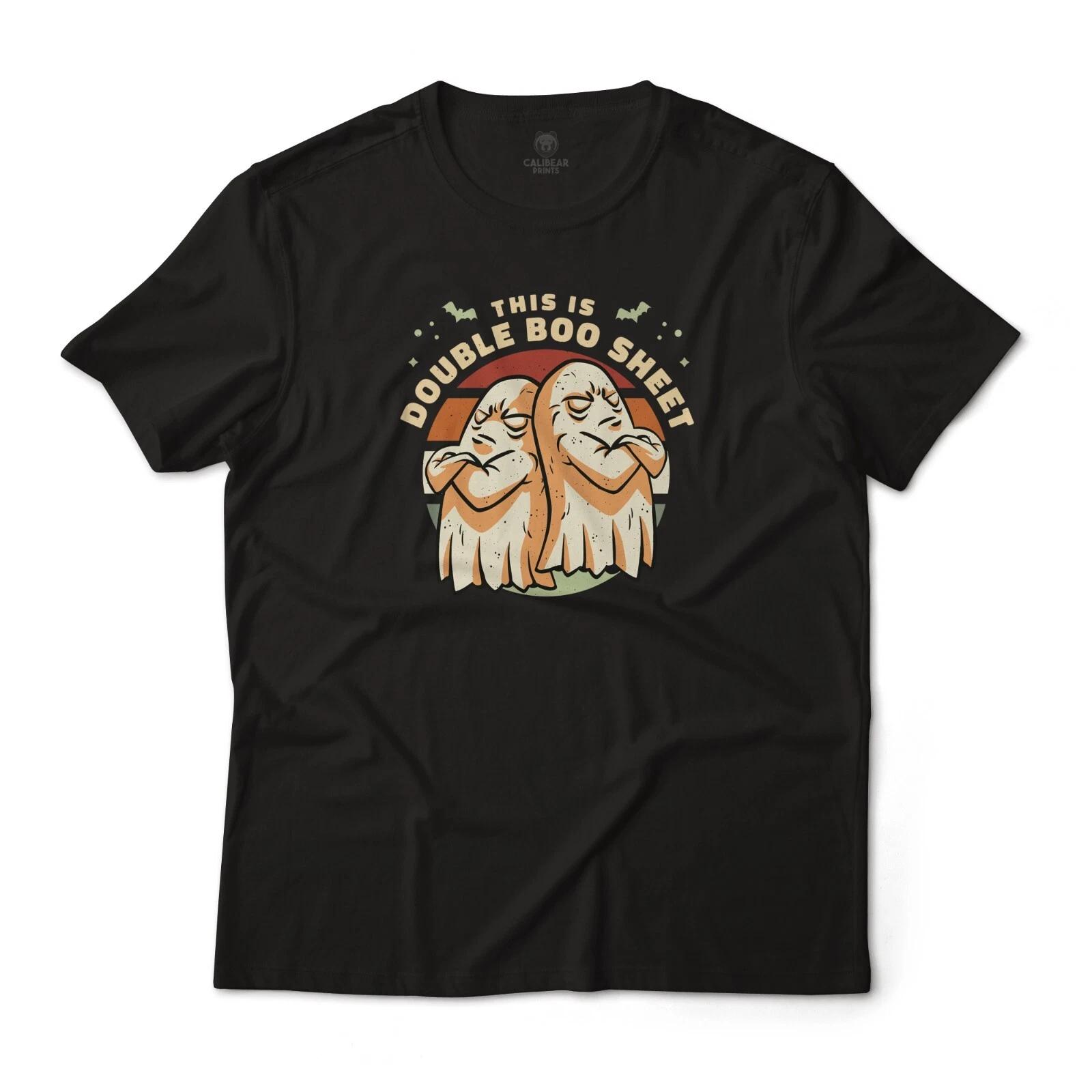 This Is Double Boo Sheet Ghost Funny Halloween Graphic T-T-Shirt L