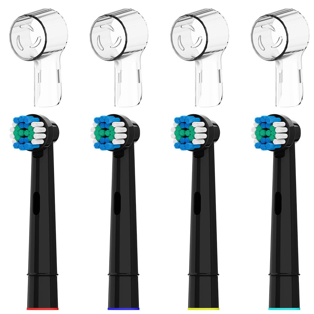 

Replacement Brush Heads & Toothbrush Head Dustproof Covers Set, Compatible with Oral B Electric Toothbrushes, for Pro 1000 7500