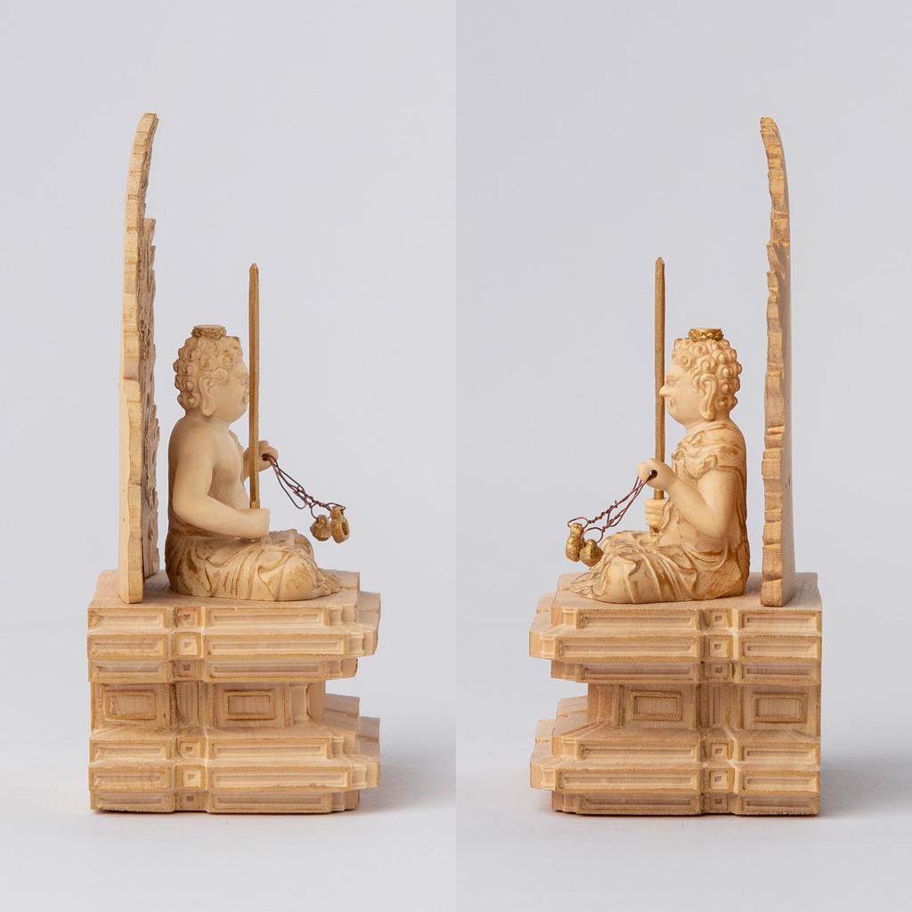 Winzige Buddha Takeda Fudoson Statue Figur Holzschnitzerei Ornament Buddha Statue Welt Takeda Shingen Takeda Fudoson (Buchsbaum aus Holz)_Buddha (GSB