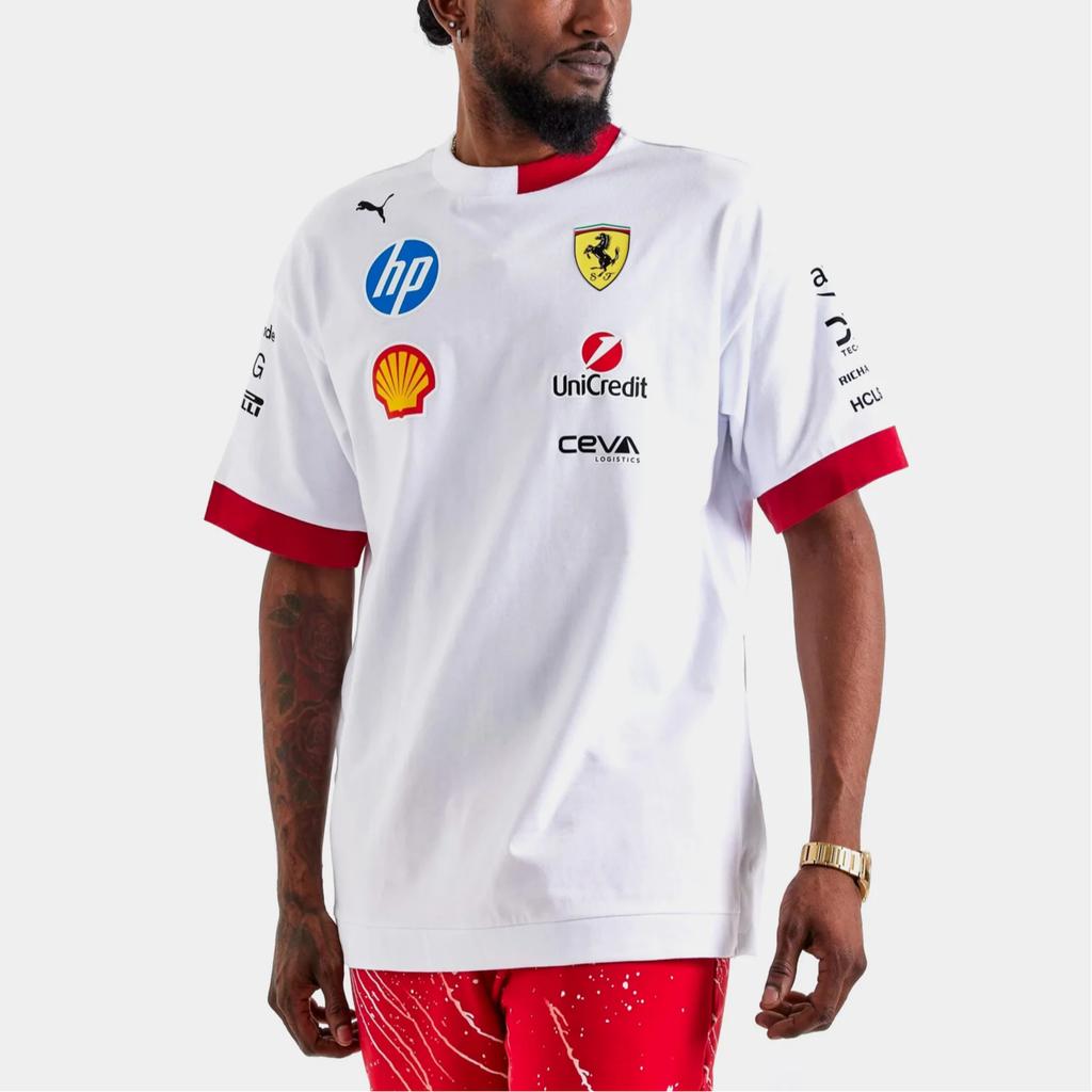 Puma X Ferrari Scuderia Fashion Comfortable Soft Short Sleeve T-Shirt Men Tops White 71357102