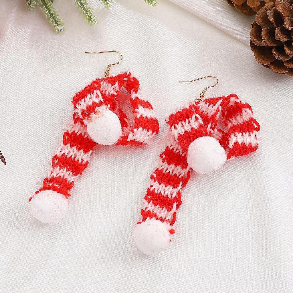 Christmas Knit Hat & Scarf Earrings - Women's Unique Festive Accessories