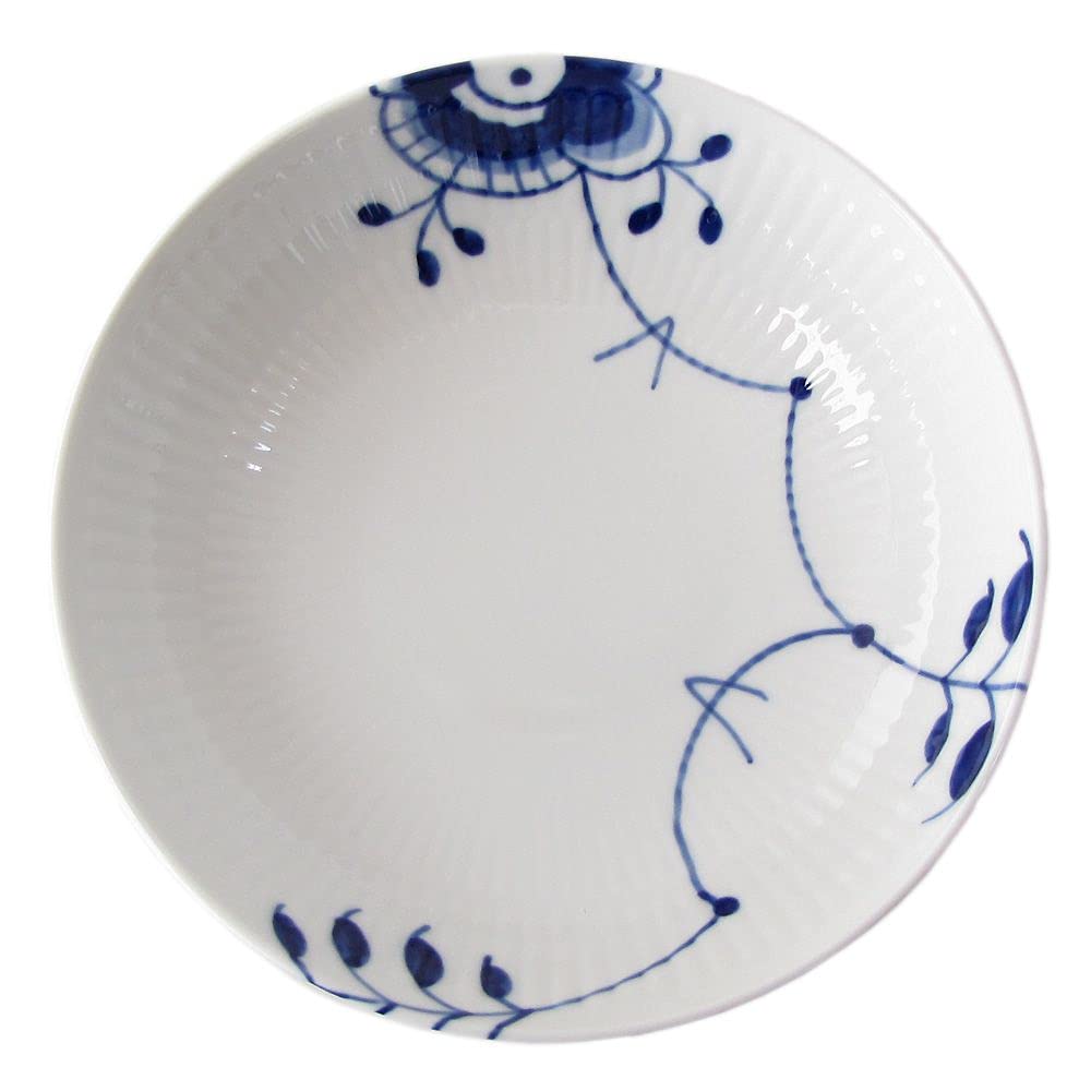 Imported Royal Copenhagen Blue Fluted Mega Cake Dish with Feet Wedding Gift Present 1026444 [Regular Product] 17.5cm
