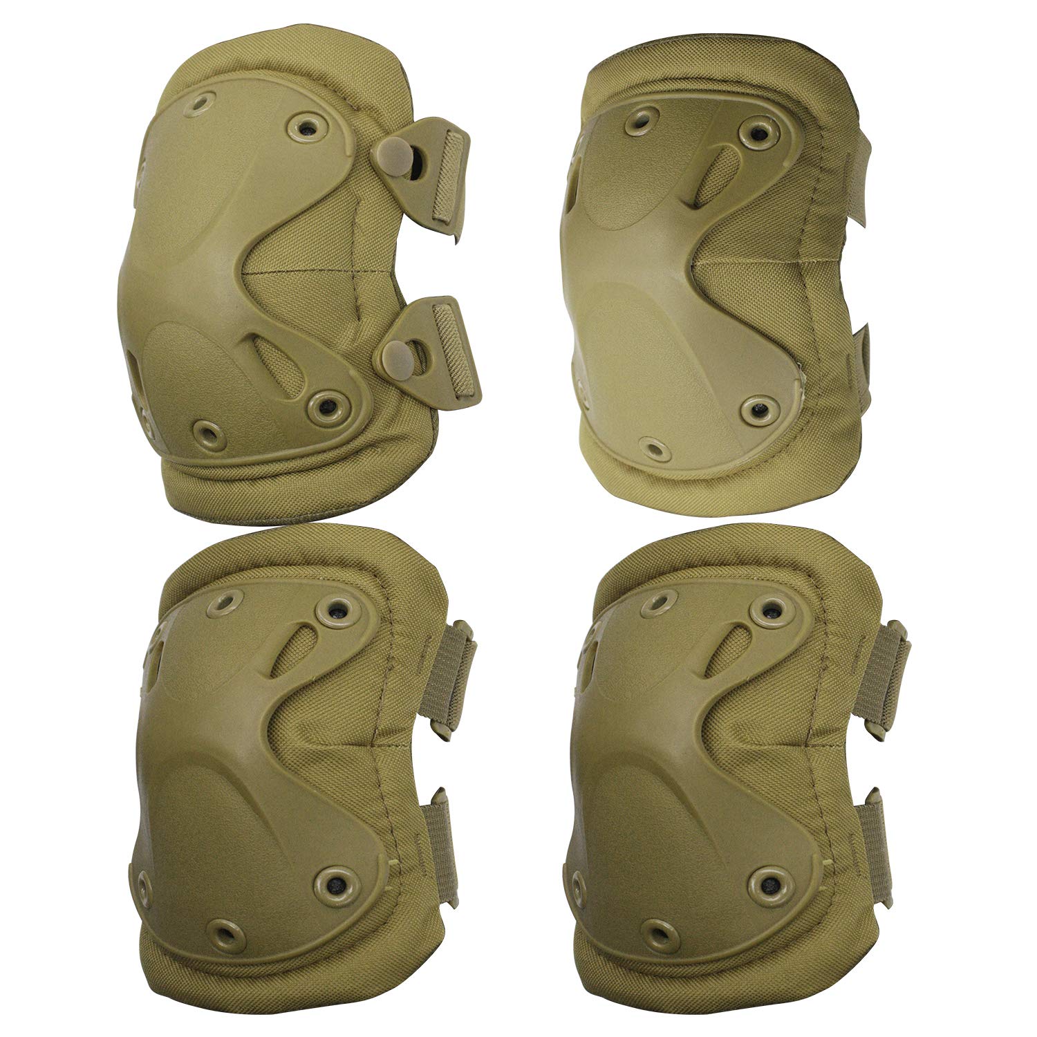 

caffmo Elbow and Knee Knee Elbow Knee and Elbow Pads for and Adult Protection Guards, Protectors, Pads, Pads, 4-Piece Set, Bicycles, Skiing, хакі