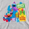 Sesame Street Unisex Adult Happy Holidays Heather Christmas Sweatshirt