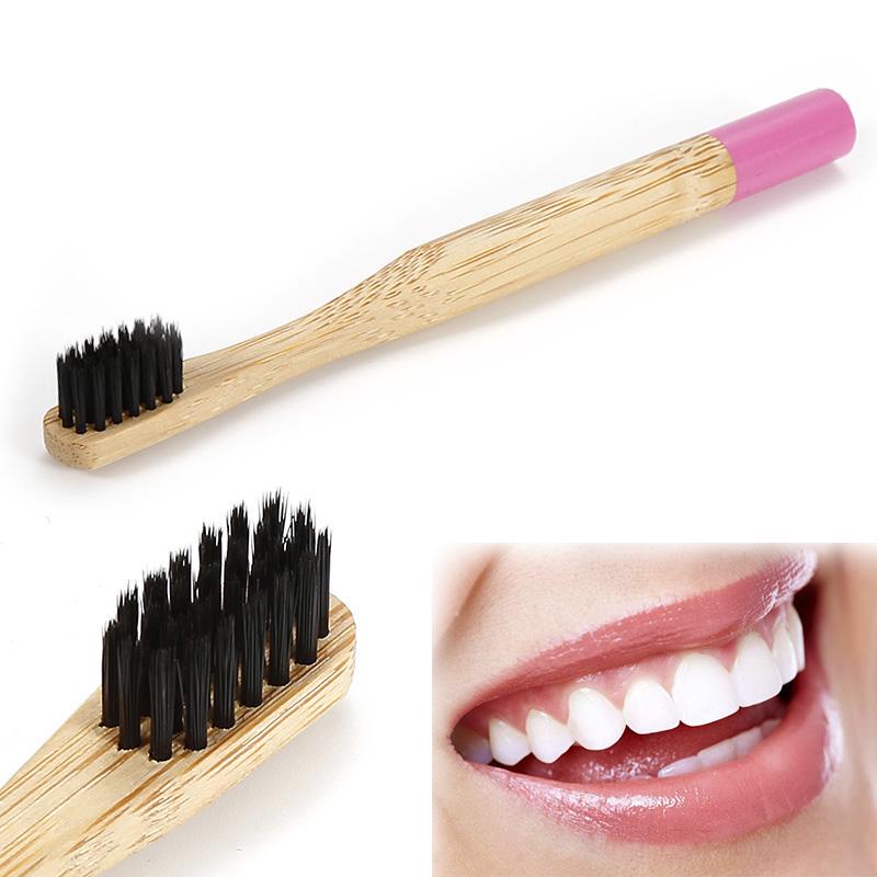 Soft Bristles Dental Natural Eco-friendly Bamboo Toothbrush Black ...