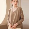 Korean Style Slimming V-Neck Cashmere Knit Sweater for Women