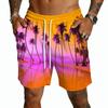 Pantalones Cortos Casuales Ligeros para Hombre con Cordón Secado Rápido Tiro de Cinco Pulgadas Cintura Elástica Diseño Estampado Hawaiano para Actividades al Aire Libre