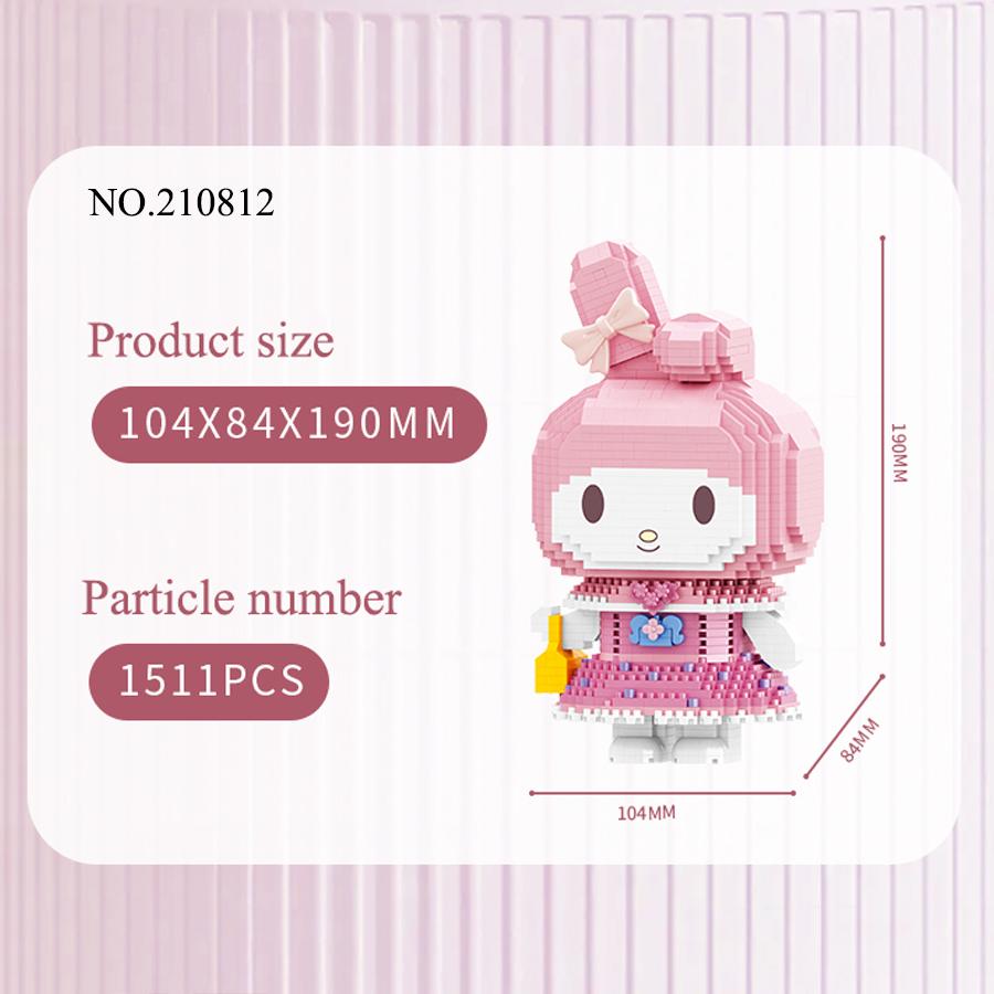 

Non-Toxic Sanrio Kuromi Carton Anime Blocks Toys Diamond Particles Micro Mini Action Figure Diy Children Toys Birthday Gifts No box