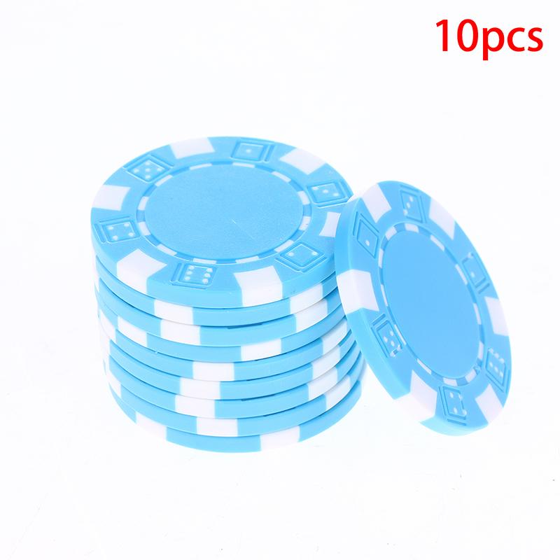 10 Pcs Abs Plastic Poker Chips Casino Texas Hold'Em Poker Metal Coins 11.5G Chips Poker Game Chip Set Accessories