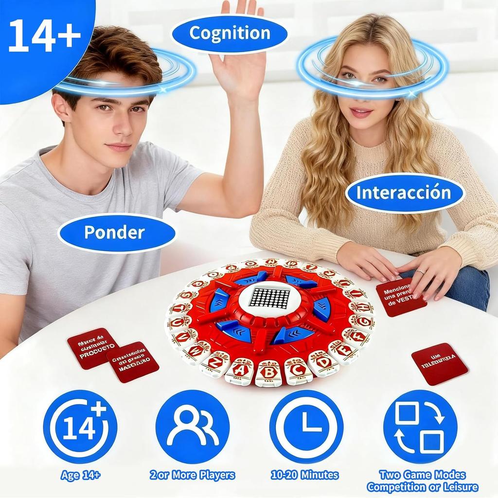 24-Key Crazy Alphabet Board Game 36 Cards 144 Categories Fast Rhythm Word Game 3D Early Learning Fast-Paced Board Game Party