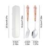 Cute Cutlery Set Cartoon Bunny Stainless Steel Cutlery Kit Mirror Polished Flatware Sets Spoon and Fork Set in Storage Box