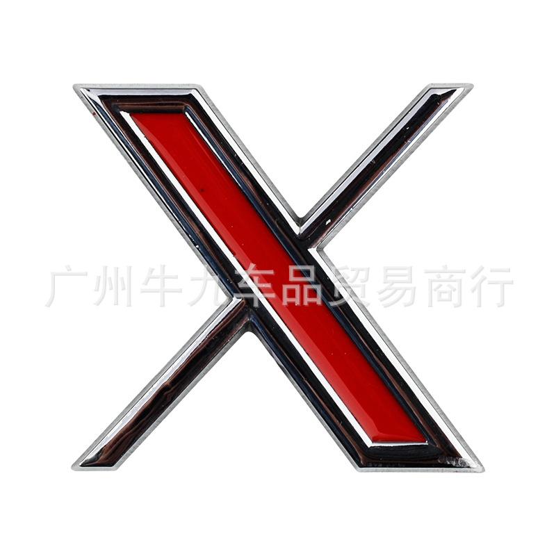 Suitable for Tesla modification X logo body labeling car personalized metal decoration X upgraded version trunk sticker