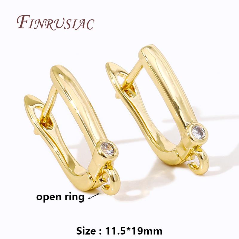 DIY Basic Schwenzy Material 18K Gold Plated Earwire Fastener Earring Hooks Accessories For Fashion Earrings Making Supplies