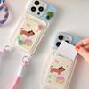 Suitable for Iphone16pro Puppy Cartoon Phone Case Apple 15 Card Case DIY Lanyard Protective Cover Cool and Trendy