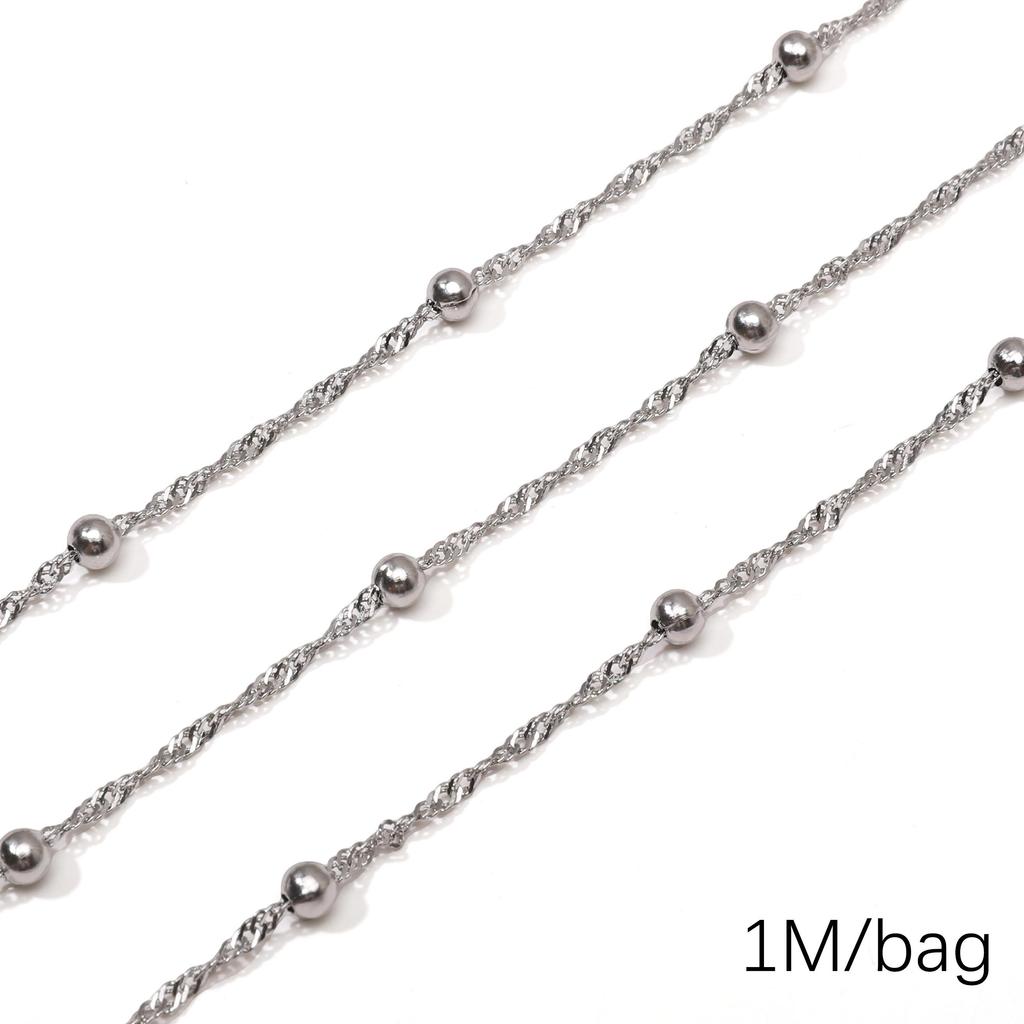 Chaîne Cœur en Acier Inoxydable de 0,5/1 Mètre Chaîne Cubaine Chaîne Punk de Base pour la Fabrication de Colliers Bracelets Bijoux Accessoires