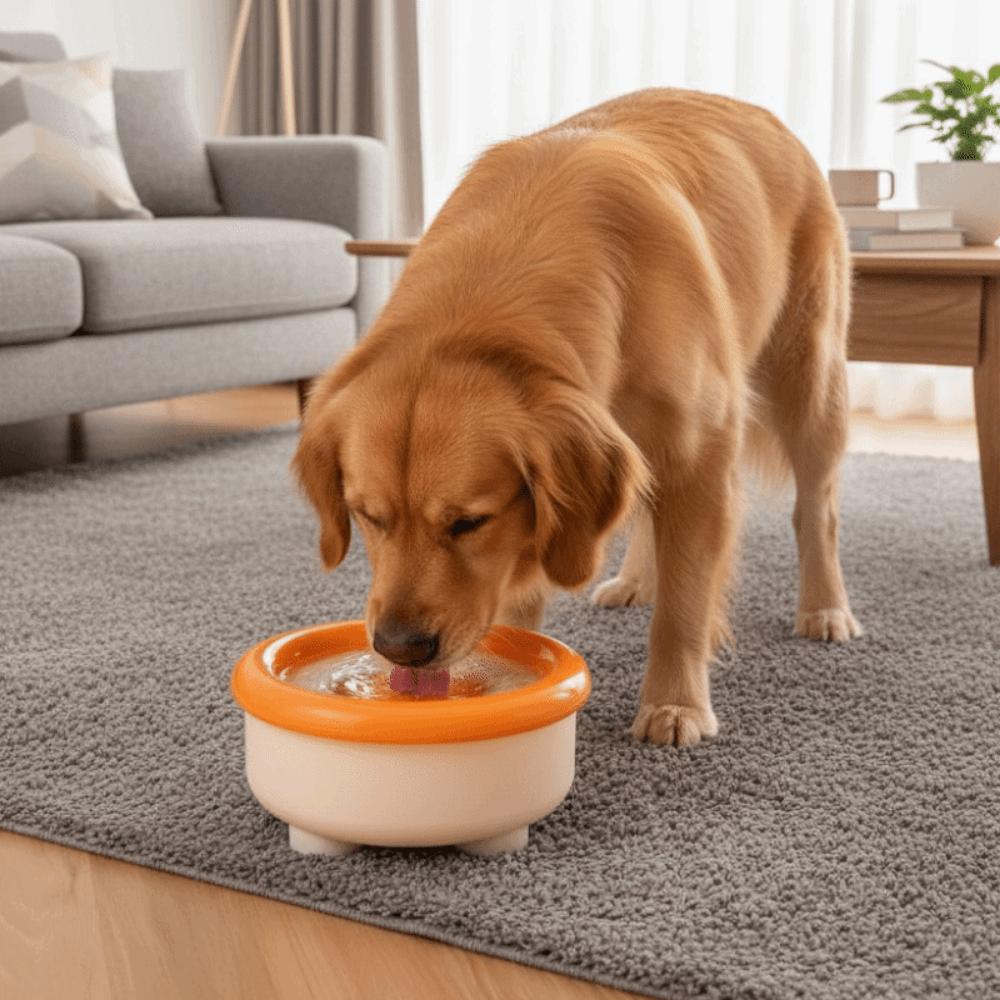 Großvolumiger schwimmender Haustier-Wassernapf, rutschfeste Basis, auslaufsichere Haustier-Wasserquelle, Spritzschutz, kein nasses Maul