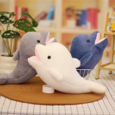 Soft Marine Animal Doll Fluffy Plush Stuffed Whale Toys Simulation Dolphin Plush Toy  Home Decor