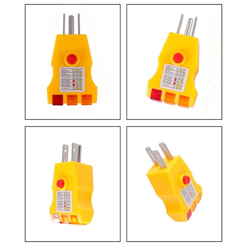 US Standard 3 Prong Outlet Tester with Safety Detections Function Lightweight Designs Device for House & Travel Use