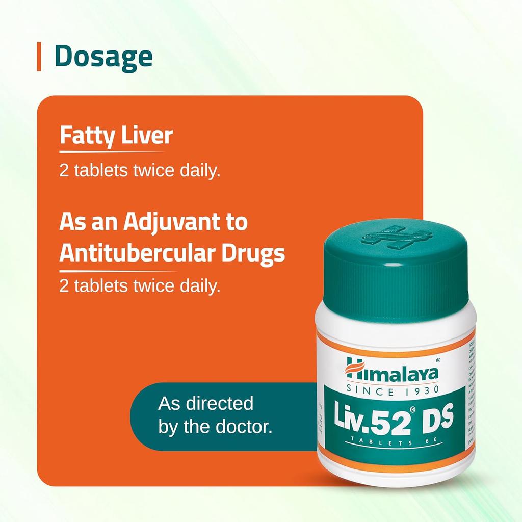 Himalaya Liv 52 DS 60 Tabletten Packung Natürliches Wellness-Ergänzungsmittel zur Unterstützung der täglichen Gesundheit und Vitalität