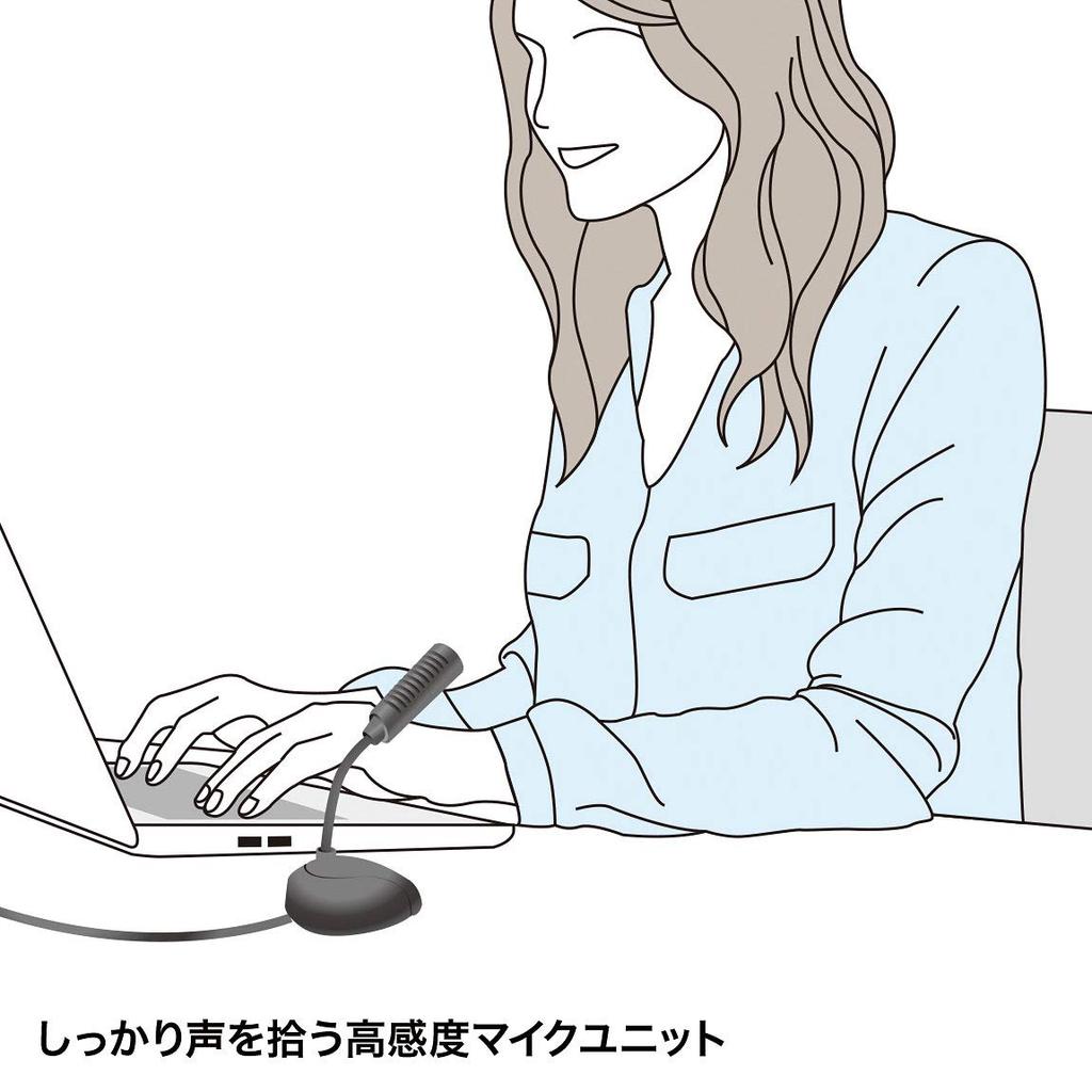 Sanwa Supply PC Microphone for Mini High-Sensitivity 3.5mm 4-Pole Plug, Non-Omnidirectional, MM-MC31