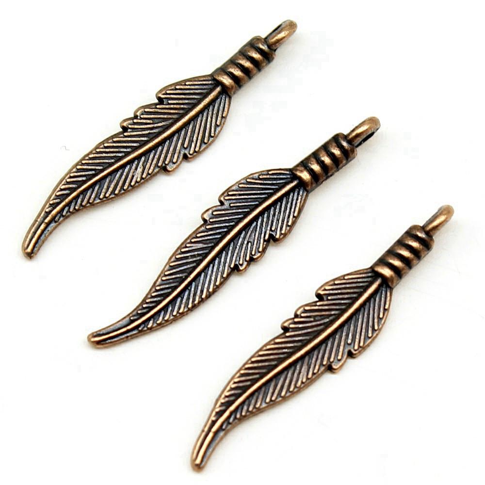 Feather Charms Multi Color Alloy Leaf Pendants For Boho Style DIY Jewelry Accessories