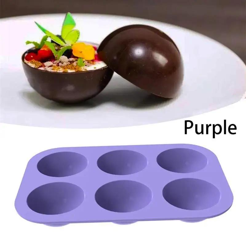 6 otvorů Half Ball Sphere Čokoláda silikonová forma Kulatá Semi Sphere Cake Silikonové formy na pečení dezertů DIY Jelly Dome Mousse