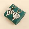 Kshmir Metal Drop Glaze Spotted Heart Shape Pendant Earrings for Women Fashion Handmade Geometric Hoop Earrings Party Jewelry