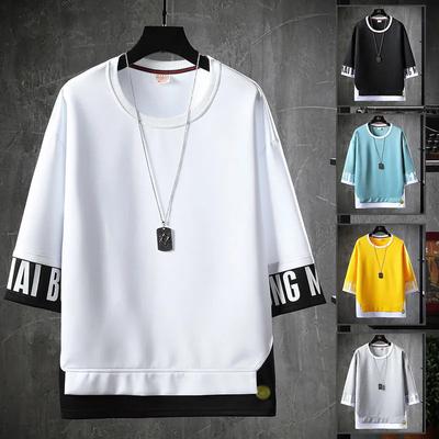 Hip-hopové tričko Pánska móda Voľný pulóver Streetwear Ležérny Top Mikina s krátkym rukávom Pánske Cool letné tričká