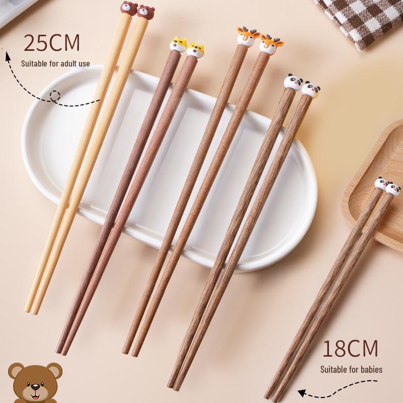 Wooden Cartoon Animal Chopsticks for Kids Ages 3-6 - Perfect for Practice