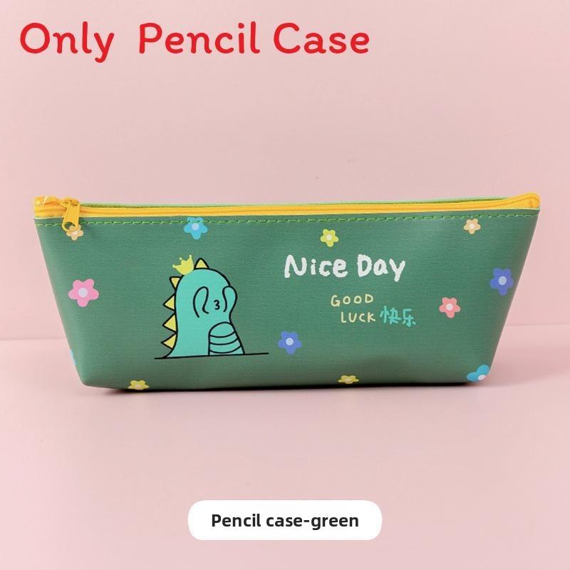 Creative Dinosaur Leather Pencil Case For Students With Large Capacity And Portable Design