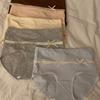 5PCS Extended Crotch Cute Sweet Cream Underwear for Women Mid High Waist Bow Triangle Pants