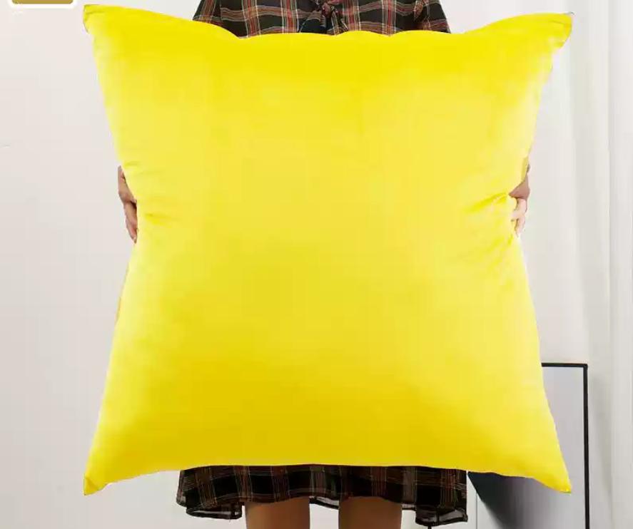 Soft Velvet Large Square Pillow Cover Sofa Cushion Living Room Back Bedside Cushions Case Protector Solid Color 80x80CM