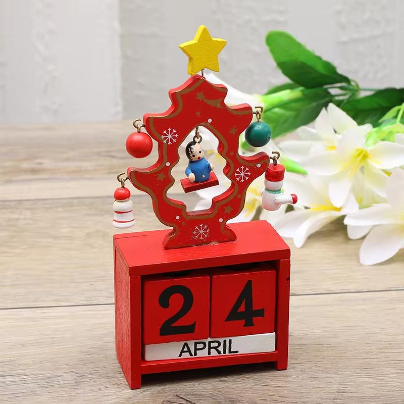 Handmade Stereo Wooden Christmas Tree White/Green/Gold Christmas Tree Children's Layout Christmas Decorations Ornaments