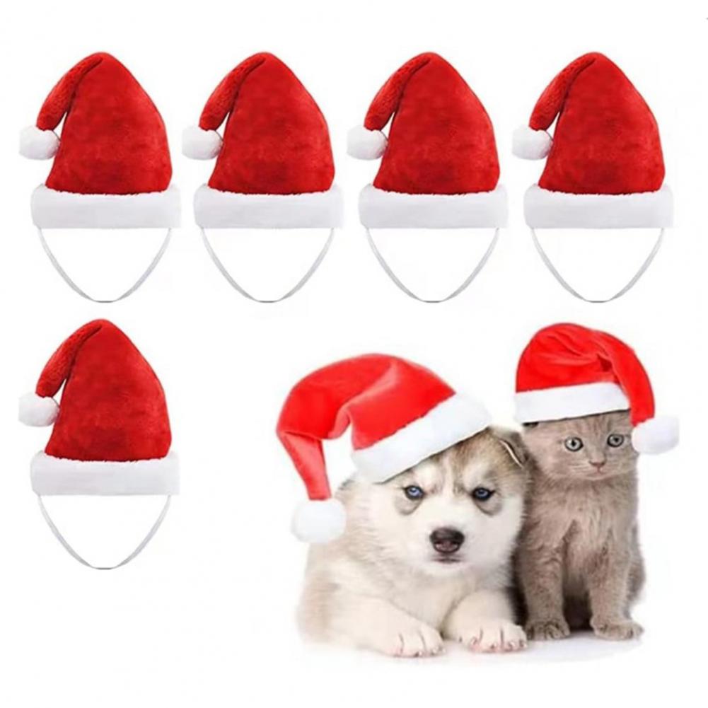 Christmas Pet Hat Festive Pet Hat Festive Pet Santa Hat Set for Dogs Cats Fleece Costume Accessories for Holiday Cosplay