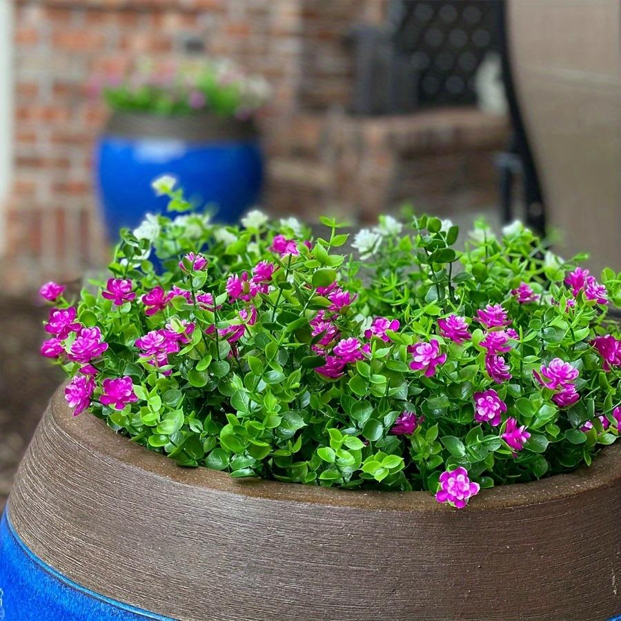 8 buc/set de flori artificiale în aer liber anti-ultraviolete înverzire arbuști și plante bucătărie, birou, nuntă, grădină, decorare flori artificiale