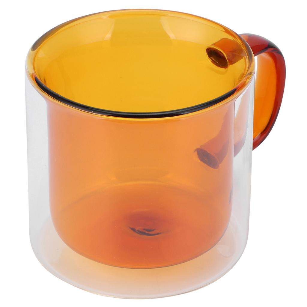 250ml DoubleLayer Mug HeatResistant Cylindrical Transparent Cup for Milk Coffee Home