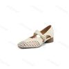 Fashion Women Fashion Casual Single Shoes Summer 2025 New Hollow Breathable Square Head Shallow Mouth Pumps Comfortable Elegant Sandals