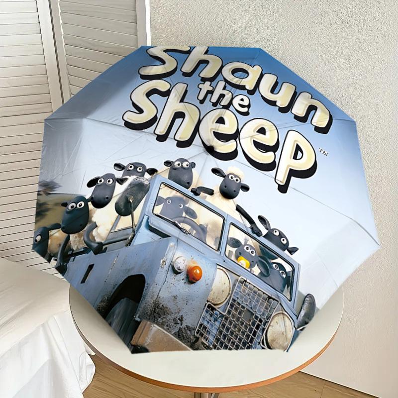 1 Guarda-chuva Dobrável Automático Ovelha Shaun, Design Portátil Dobrável, Acessório Casual para Exterior L1127041